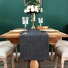 Reversible Double Layer Table Runner Faux Linen Fabric Charcoal Table