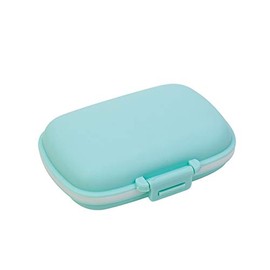 1 PCS Wheat Straw Pill Box Fashion Travel Pill Organizer Mini Size Portable Vitamin Case Safe Food Grade PP Material Two-Layer Folding Design 8 Grid