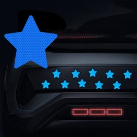 Dreothy 10Pcs/Set Diamond Grade Star Reflective Stickers,High Intensity Night Safety Sign Car Stickers and Decals for Car Window Decals Truck Helmet Bicycle Bumper Sticker (Star, Blue)