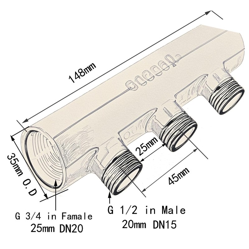 GOGOUP 3 Way Distribution Water Manifold Air Flow Pump Tubing