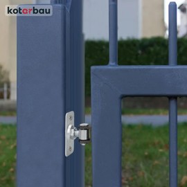 KOTARBAU® Set of 2 Adjustable Door Hinges M12 for Screwing Rectangular 2 Holes S235JR Galvanised Steel Door Hinges Silver Adjustable Hinge Gate Hinges Door Hinge