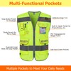 TCCFCCT Security Vest for Security Guard 9 Pockets High Visibility