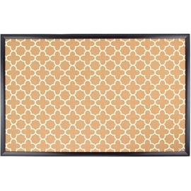 U Brands Cork Bulletin Board, 23 x 35 Inches, Black Wood Frame, Quatrefoil Fashion Design Print (306U00-01)