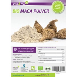 Maca Powder 1 kg – Organic Quality – Maca Root – Whole Tuber, Ground – 1,000 g in Zip Bag – Premium Quality