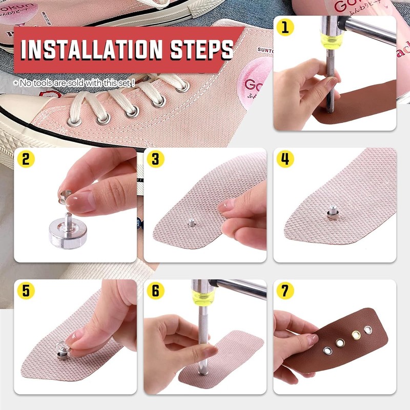 200 Pcs Double Sided Eyelet Ball Eyelets Leather Craft Handmade