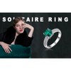 JewelryPalace Cushion Cut 1.8ct Simulated Emerald Solitaire Rings for Her,