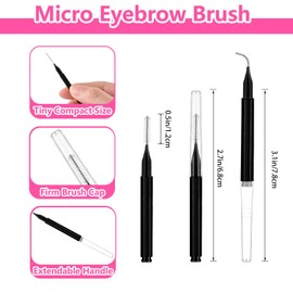 Micro Eyebrow Brush Set with Cap 50Pcs Eyelash Spoolies Comb Brow Lamination Brush Mini Spoolie For Eyelash Extensions Lash Lift Tools