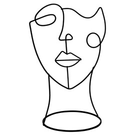 Modern Decorative Figure Metal Face Art Black Decorative Statue Abstract Decoration for Home