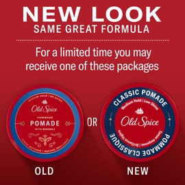 Old Spice Old Spice Classic Pomade for Men Twin Pack, Medium Hold, Low Shine Hair Wax, For All Hair Types, 2.22 Oz Each (Set of 2)