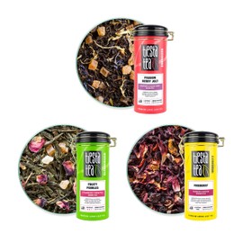 Tiesta Tea - Loose Leaf Tea Tin Gift Box, 3 Tins, High to No Caffeine, Hot & Iced Tea, Variety Pack with Black, Green & Hibiscus Tea, Natural Ingredients, Tea Assortment