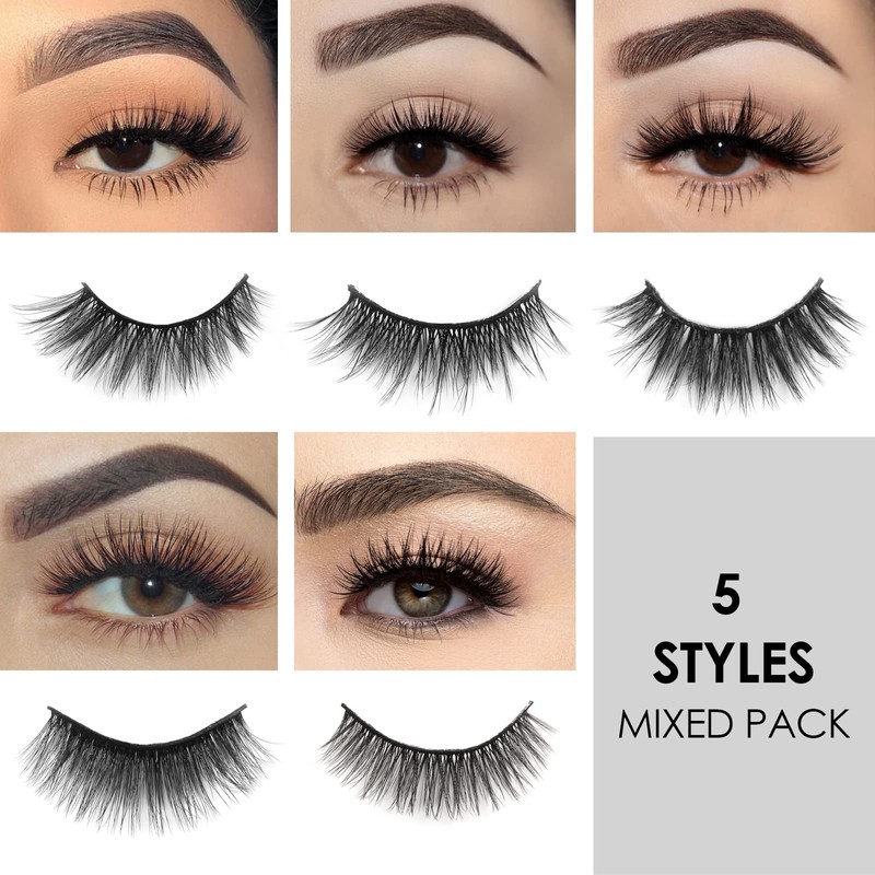 False Eyelashes 3D Artificial Eyelashes Natural Fake Lashes 5 Different