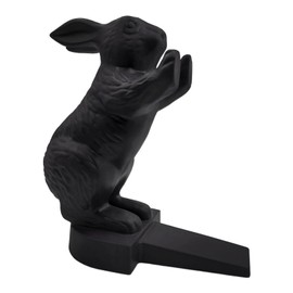 SICHENGDA Door Stopper, Animal Door Stop, Rubber Anti-Slip, Safety Measures, Decorative Cute Rabbit Door Wedge, Indoor/Outdoor, Entryway, Door, Stop, Fixed Plug-In Type (Black)