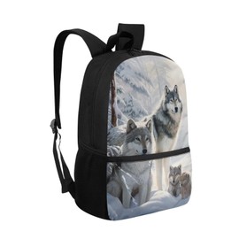 Luarisgur Kids Bookbag Boys 8-10 Wolf School Backpack for Kids 17 inch Large Schoolbag Cool Animal Bookbag for Elementary Middle School Student Back Pack Purse Satchel