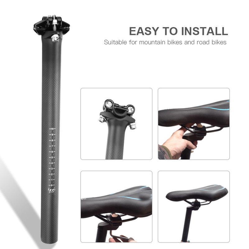 Carbon Fiber Mountain Road Bike Shockproof Bicycle Saddle Seat Post
