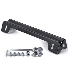AX2V License Plate Stays with Anti-theft Screw Set for Cars, Angle Adjustable, Height Adjustable, License Plate Stay, License Plate Base, Stainless Steel, Pack of 1 (Black)