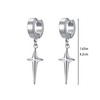 Silver Plated Star Hoop Earrings for Men Punk Star Dangle