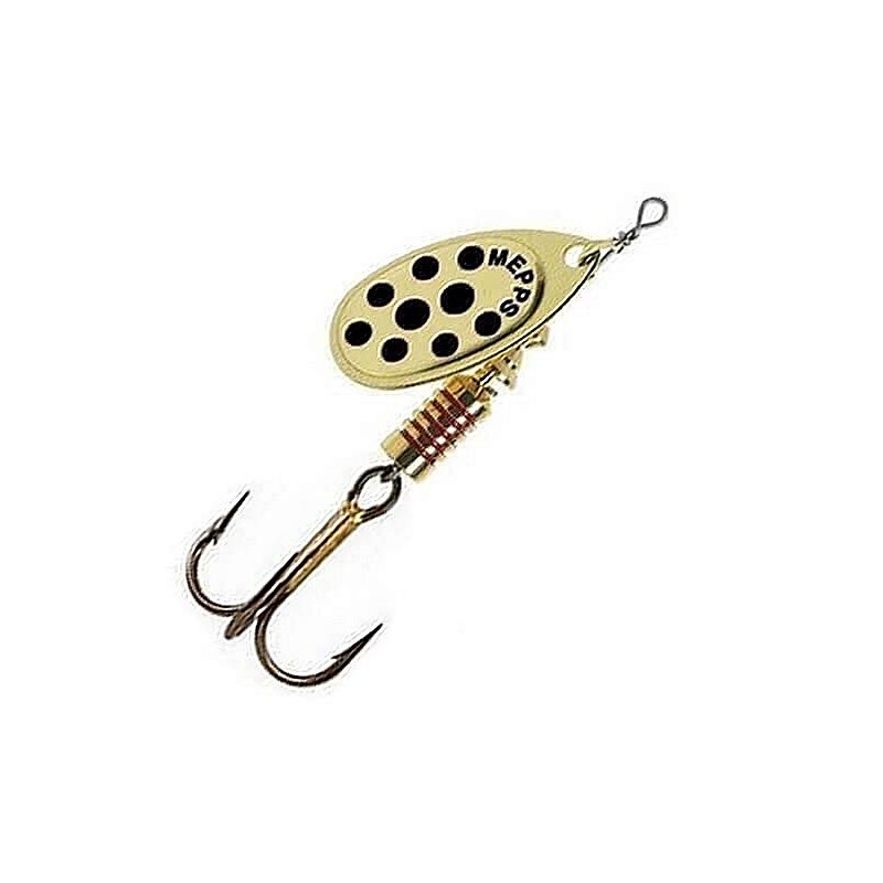 spinner mepps aglia black spots and gold N°1 x1