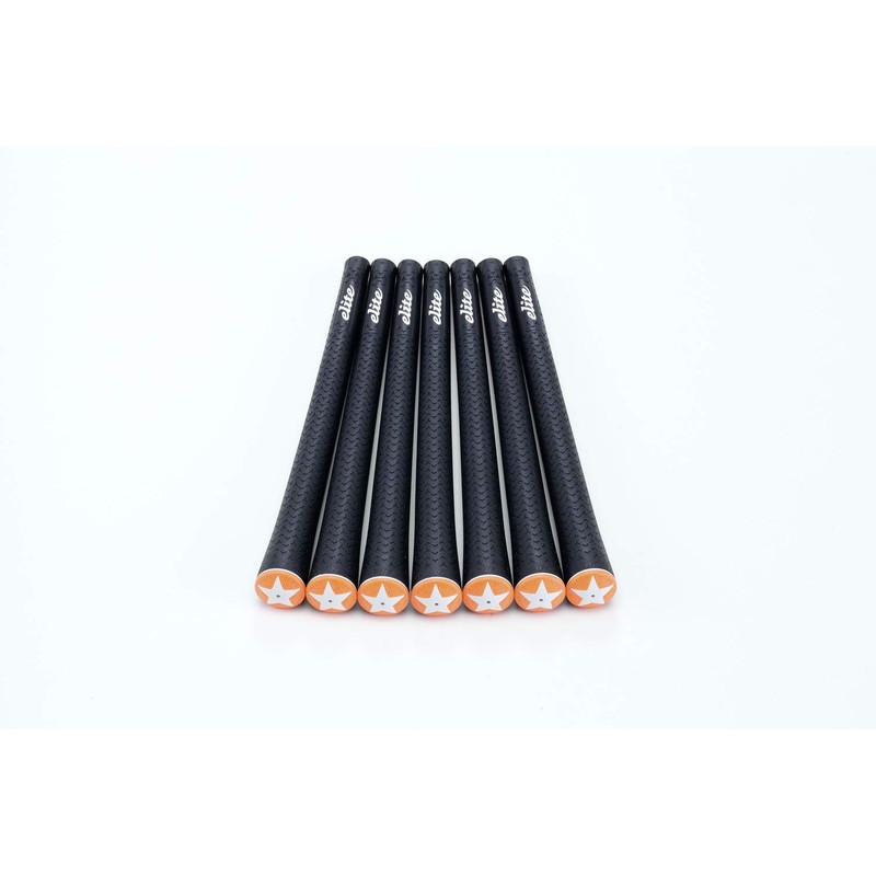 elitegrips Y360°SV Golf Grips, Set of 7, Berlina Black/Wild Orange