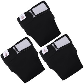 CuteBone Washable Dog Diapers Female No Tail Hole 3 Pack Reusable Doggie Period Training Pants for Docked-Tail Frenchie French Bulldog Boston Terrier Without Tail WWD21L