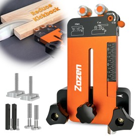 Thin Rip Jig + Feather Boards for Table Saw Jig Guide, Zozen 2in1 Woodworking Tools, Make Repetitive Strip Cut While Powerful Reducing Kickback, Directly Data without Calculation, for 3/4"X3/8"T Slots