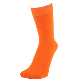 ZAKIRA Finest Combed Cotton Dress Socks in Plain Colours for Men, Women, 6-10 (UK), Orange
