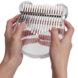 Mini Kalimba 17 Keys Thumb Piano, Acrylic Kalimba Hand Piano, Finger Piano, Mini Kalimba Kit with Kalimba Bag, Transparent Thumb Piano, Starter Finger Piano for Children