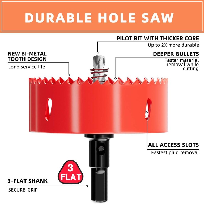 GARHWAL Bi-Metal Hole Saw 120 mm, Drill Bit, Hole Drill,