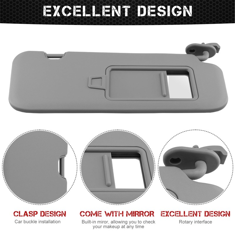 PEVAST Left Driver Side Sun Visor Compatible with Hyundai Elantra