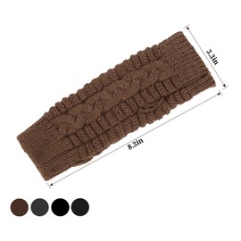 TAGVO Women's Fingerless Gloves, 4 Pairs, Winter Half Finger Gloves, Winter Gloves, Women's Pulse Warmer, Knitted Short Half Fingerless Mittens, Multi-coloured.