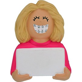 Ornament Central Braces On: Female, Blonde Ornament