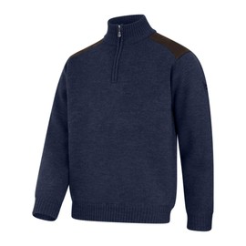Hoggs of Fife - Hebrides II Mens windproof Jumper Zip Neck 1/4 zip windproof pullover Navy Large