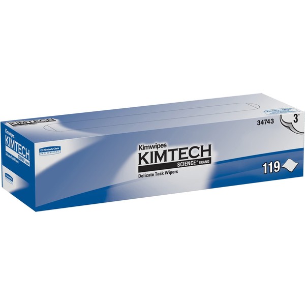 Kimberly Clark Safety 34743 White Kimwipes Delicate Task Wipers, 3-ply