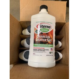 Sterno Fire Starter Fuel Gel - Charcoal Lighter Fluid - Concentrated Ethanol Fuel for BBQ or Fireplace - All-Weather Burner for Outdoor Use - 22 Oz Each, Pack of 6 Bottles