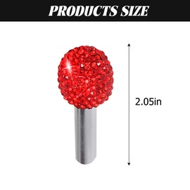 BELOMI 4PCS Bling Car Inner Door Lock Covers, Crystal Rhinestones Auto Pull Rod Bolt Decoration Stickers, Sparkly Door Bolt Cap Universal for Vehicles（Red）
