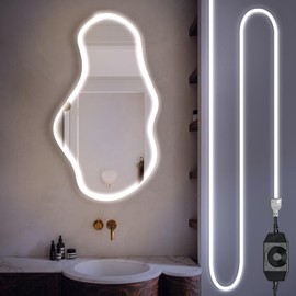 QXZFFF Hollywood Style Vanity Make Up Light,LED Vanity Lights for Mirror,10FT/6000K White LED Neon Light, for Makeup Table, Bathroom, Dressing Room, Mirror Not Included