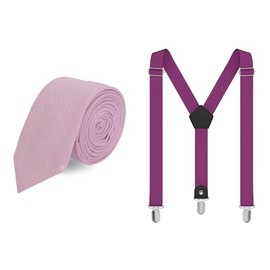 GRIN accs | Set o Kit de Corbata y Tirante para Hombre | Modelo Casual | Eleva tu Look con la Distinción del Moño y Tirante para Caballero | Con Piel 100%