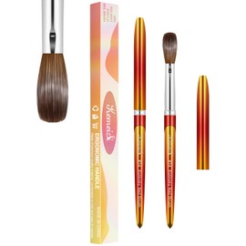 KEMEISI Acrylic Nail Brush Size 14, 100% Pure Kolinsky Nail Art Brushes for Acrylic Application, Sturdy Handle Oval Shaped Acrylic Powder Nail Design Tools for Professional Manicure DIY