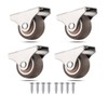 WANLIAN Mini Fixed Caster Wheels 1.25 Inch, Silent Bearing Small