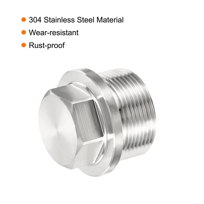 PATIKIL M30x1.5 Male Plug, 1 Pack Waterproof Dustproof 304 Stainless