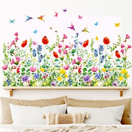 DECOWALL SG-2114 Garden Flowers Wall Sticker Decor Kindergarten Nursery Room