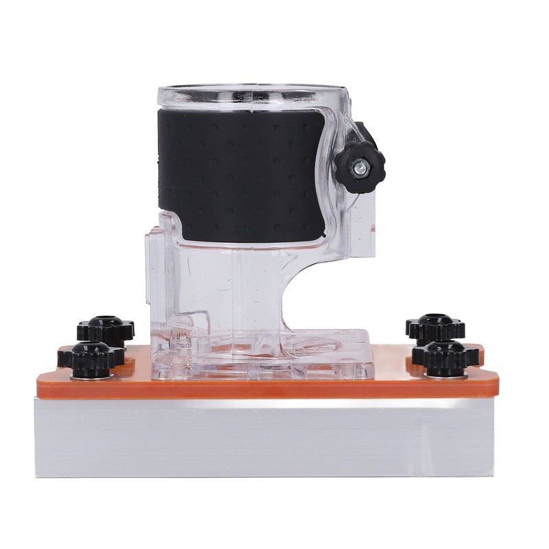 Woodworking Router Base with Transparent Cover Milling Cutter Slotting Bracket