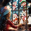 WIURGOHA 155 pcs Christmas Window Stickers, 9 Sheet Xmas Window