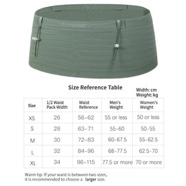 AONIJIE Running Belt with 250ml Soft Flask for Women and Men Lightweight & Non-slip Black Fanny Pack Fits All Size Phones Passport and More (Light Green, M)