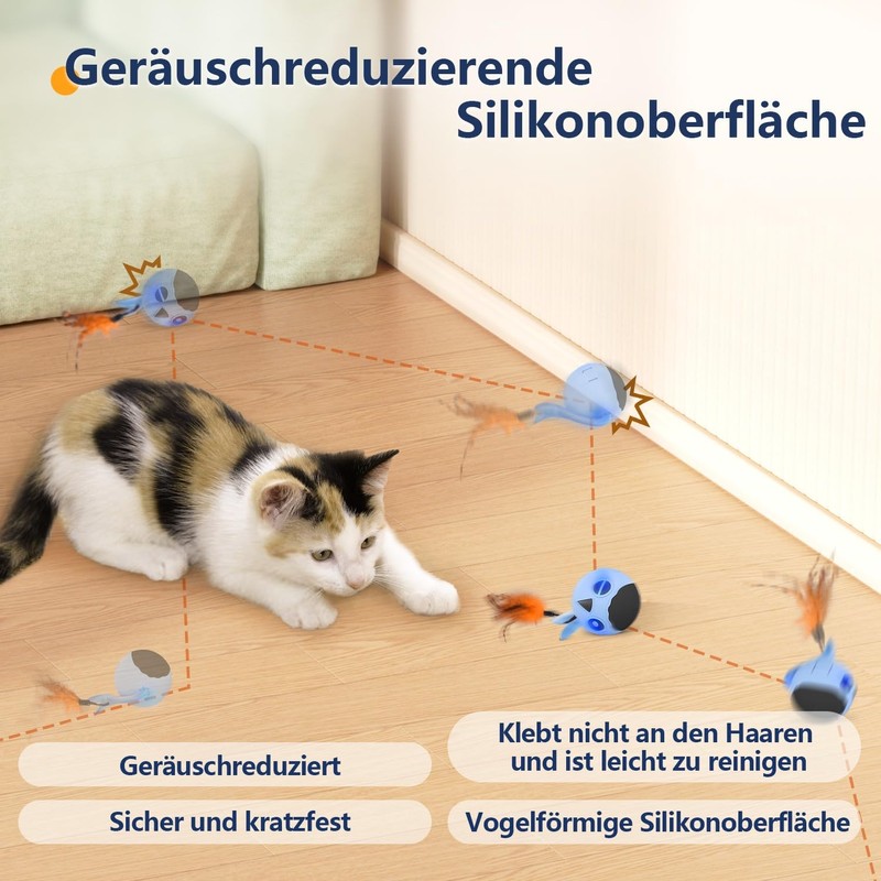 GoldenSun Cat Toy, Interactive Cat Toy Ball for House Cats,