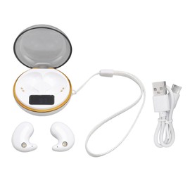 Bluetooth Sleep Earbuds BT5.3 Touch Control Invisible Earbuds Wireless Bluetooth Earphone with Digital Display Charging Case White