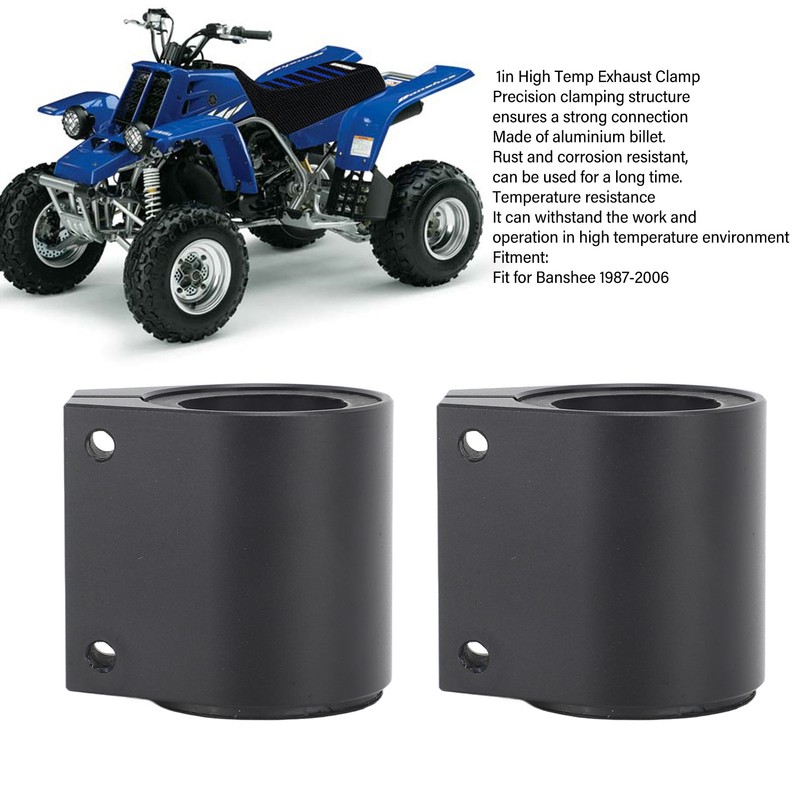 2pcs 1in High Temp Exhaust Clamp Aluminum Butt Joint Exhaust