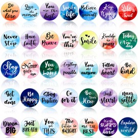 35 Pcs Christian Magnets Inspirational Refrigerator Magnets Motivational Fridge Magnets Round Quotes Spiritual Bible Verse Magnets for Fridge Supplies,1.35 Inches Diameter (Encouragement Words)