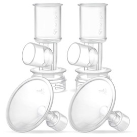 Maymom MyFit Flange Set, Two-Piece Breast shield (13mm Small) Base Connector for Selected Ameda Breast Pumps (Shield 13mm + Connector)