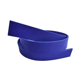 Correa de piel auténtica de 9 onzas, cinturón natural en blanco, 51-55 pulgadas (azul, 38 mm)