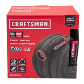 CRAFTSMAN ExoShield Heavy-Duty Fabric Hose - Industrial-Grade Lightweight Garden Hose 100 Feet x 5/8 Inch